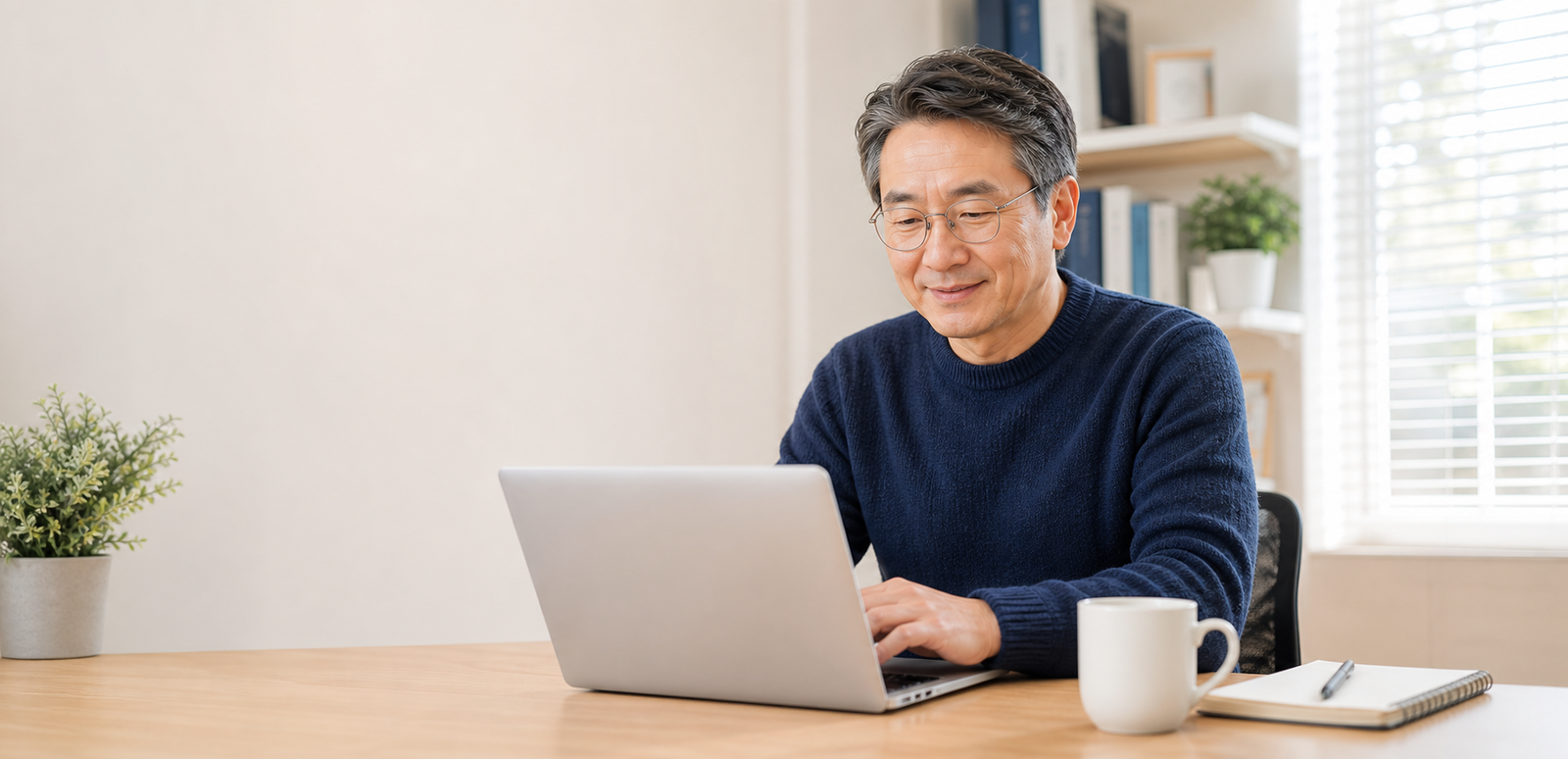 노트북으로 AI와 블로그를 배우는 중장년 사용자