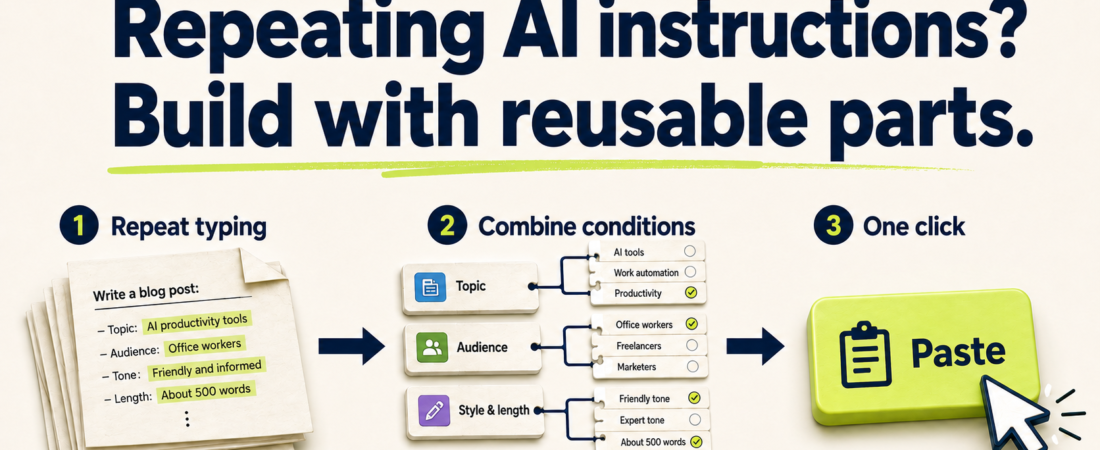 Repeating the Same AI Instructions? Break Your Prompt into Reusable Parts