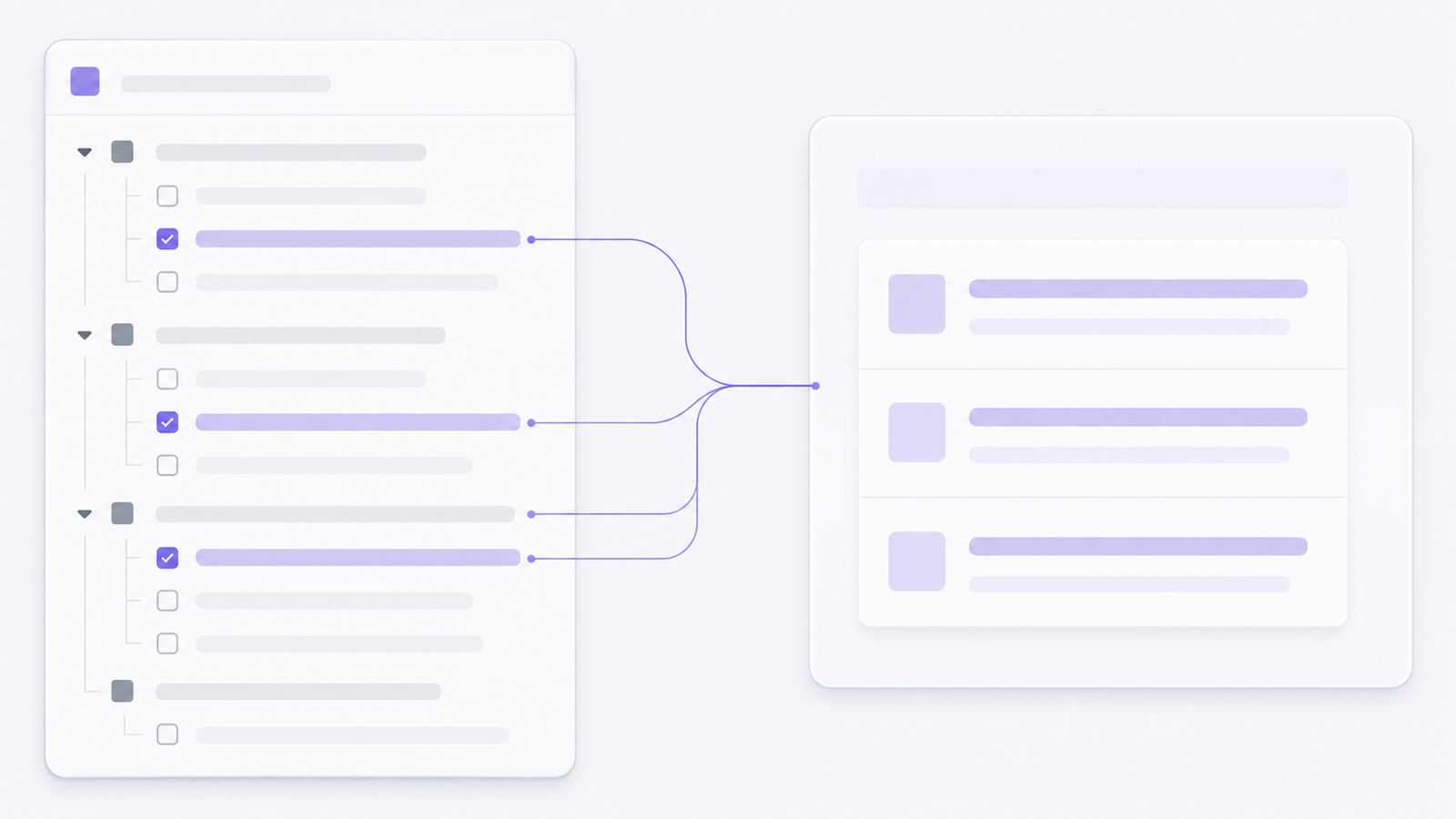 Hierarchical SEO instruction blocks flowing into one combined prompt preview.